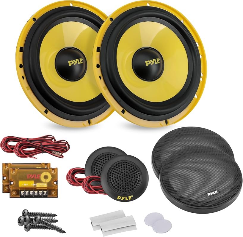 Pyle 6.5” 400W 2-Way Custom Component Speaker System with Butyl Rubber