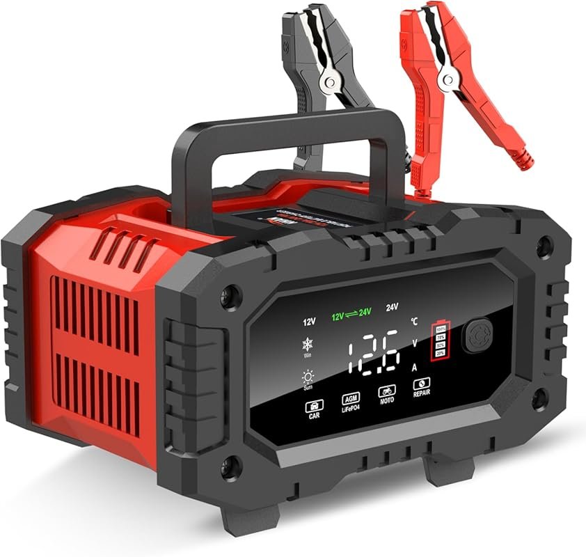 YONHAN 20A Fully Automatic Battery Charger: 12V/24V LiFePO4 & Lead Acid with Repair Mode