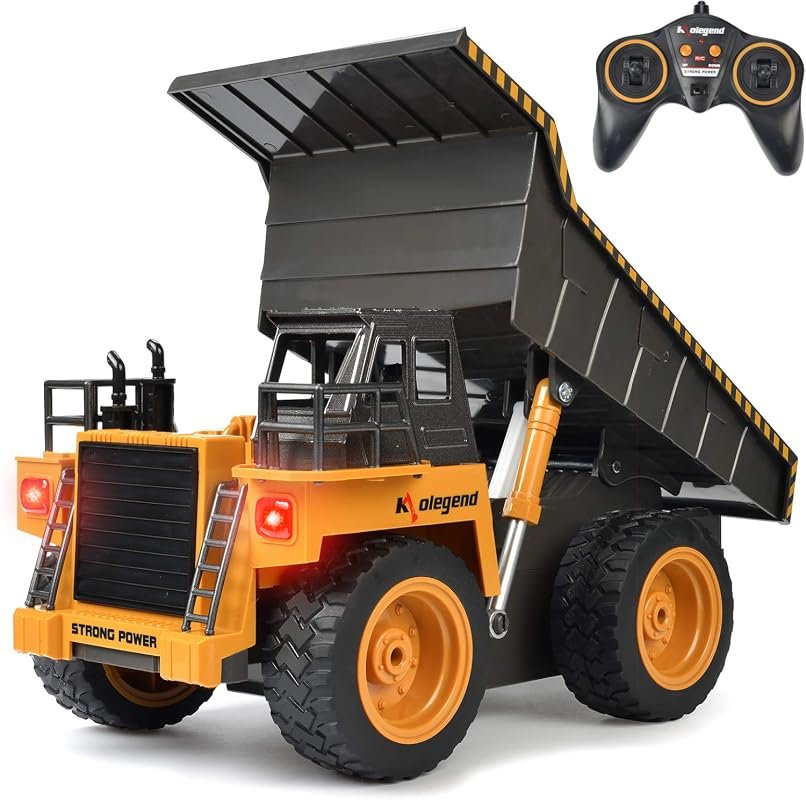 kolegend Remote Control Dump Truck for Kids - Rechargeable Battery Included for Endless Fun