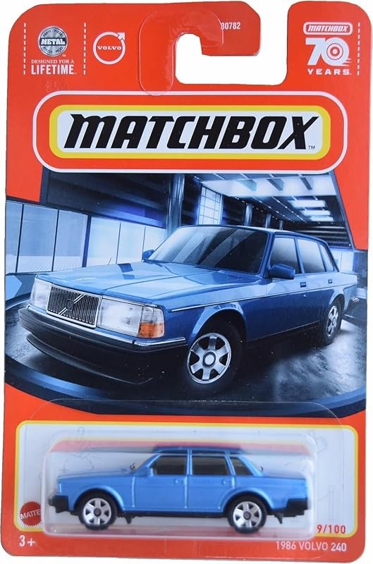 Matchbox 1986 Volvo 240 in Blue - Detailed 1:64 Scale Model for Collectors and Kids