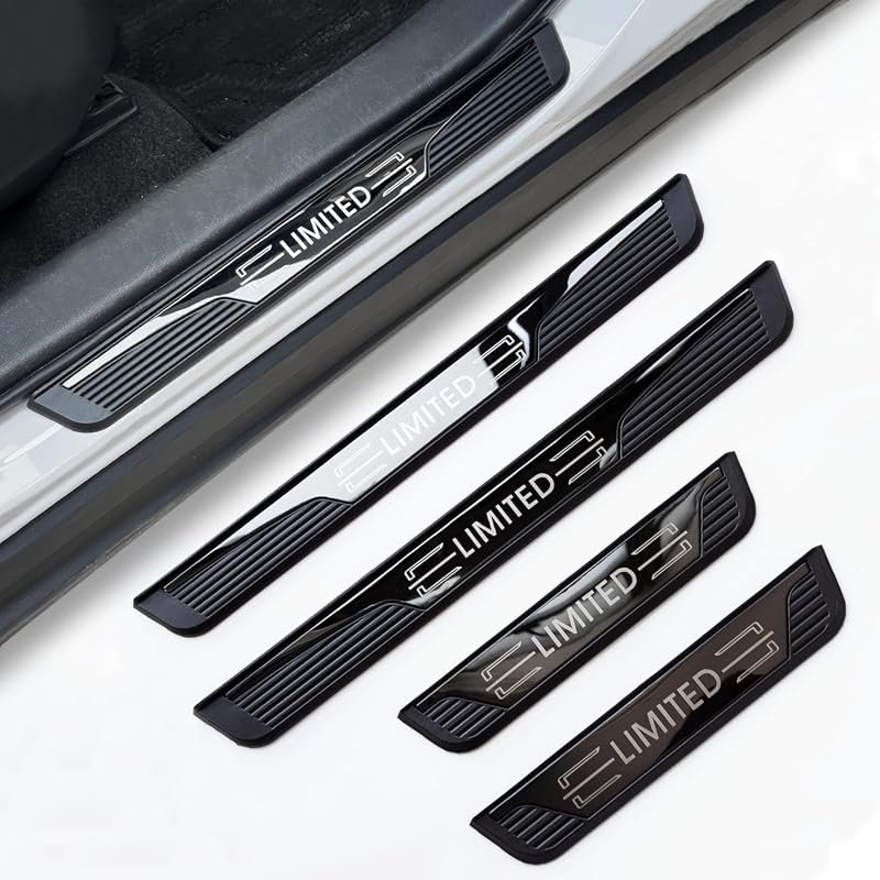 Door Sill Protectors for Scratch Protection - 1.97" Black Entry Guards, 4PC Set