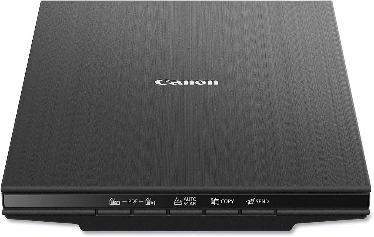 Canon CanoScan LiDE 400 slim scanner for documents and photos, ultra-compact 7.7x14.5x0.4 inches, black.