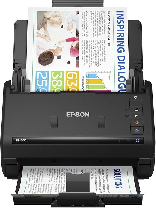 Epson WorkForce ES-400 II high-speed color duplex document scanner for PC/Mac with Auto Document Feeder, image adjustment.