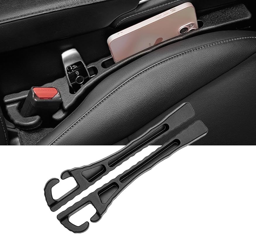 Pincuttee 2-pack car seat gap fillers, universal for cars, SUVs, trucks; block seat-console gaps, prevent drops