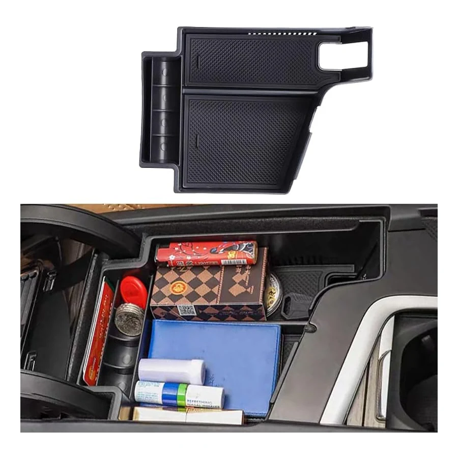 Center console armrest organizer tray for Volvo XC60/XC90/S60/S90/V60/V90, adds layered storage, easy install
