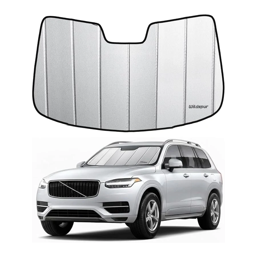 Custom-Fit Windshield Sun Shade for Volvo XC90 2016–2026, UV Blocker, Foldable Heat Shield, Keeps Interior Cooler