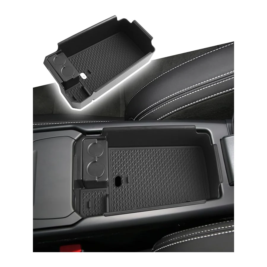 CDEFG Volvo XC40 Center Console Organizer 2018-2026, custom-fit armrest tray with coin box and anti-slip liners