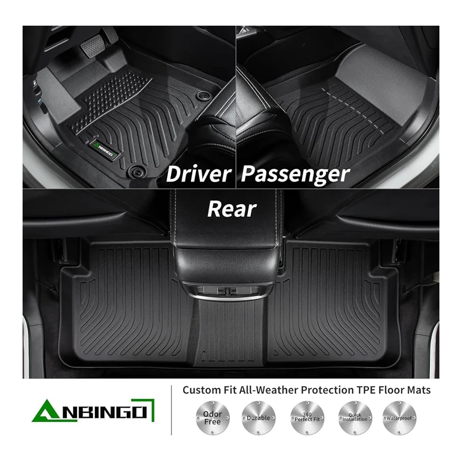 ANBINGO Floor Mats and Cargo Liner for Volvo S60 2019-2025, Not for Recharge, TPE, All-Weather