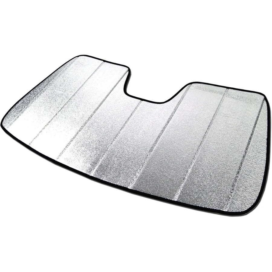 Custom-fit windshield sunshade for Volvo V60 Cross Country 2011-2018, fold-up visor, UV blocking, silver/grey CFS-356-S