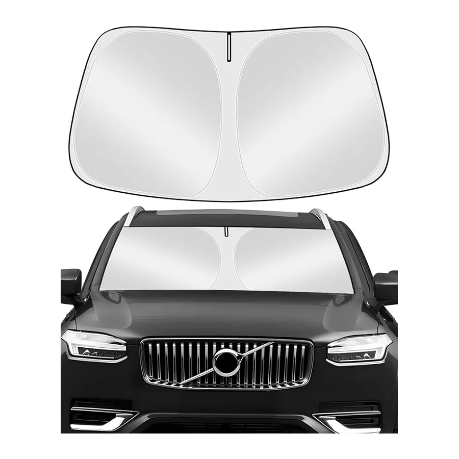 Custom-Fit Windshield Sun Shade for Volvo XC90 2016-2026, 210T Reflective, 99% UV Block, Foldable.