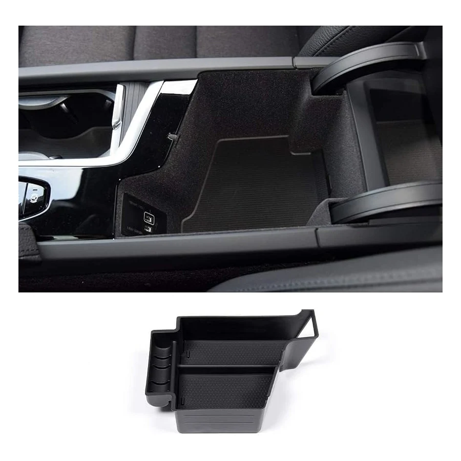 Center console armrest organizer with phone tray for Volvo S90/XC90/V90CC 2017-2025, XC60 2018-2025.
