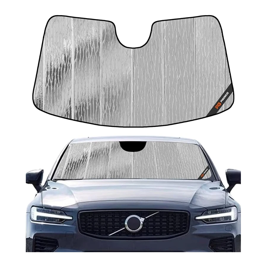 AstraGuard windshield sunshade for 2019-2026 Volvo S60 and V60 models, custom fit, blocks UV