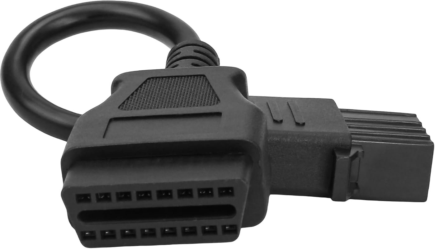 8-pin OBD1 to 16-pin OBD2 adapter cable for Volvo heavy-duty trucks, compatible with scanners, code readers