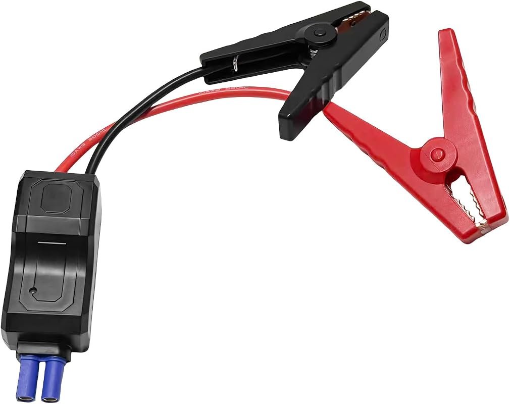 EC5 jump starter cable with heavy-duty alligator clamps, 12V, 10AWG wires, emergency booster for cars, SUVs, trucks.