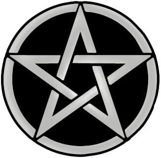Durable Pentacle Plastic Auto Emblem, Silver Color, 2.5-Inch x 2.5-Inch for Vehicles