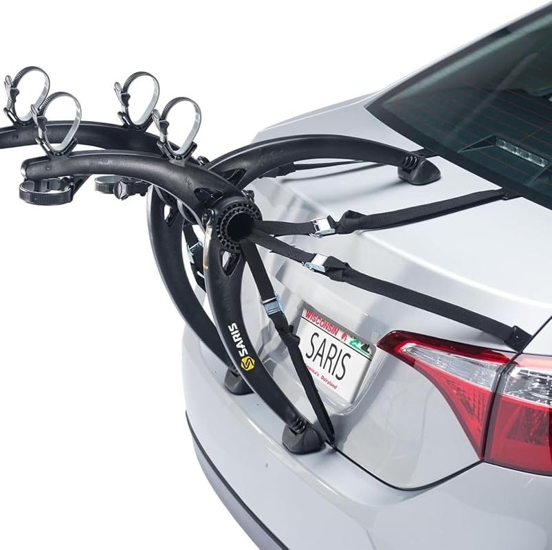 Saris Bones Car Trunk Bicycle Rack Carrier for 2 Bikes - Durable, Rust-Free, Anti-Sway Straps