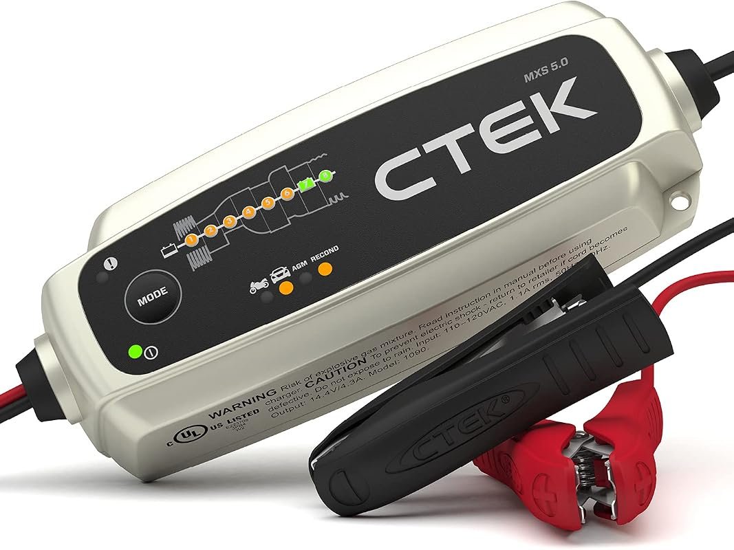 CTEK 40-206 MXS 5.0 Fully Automatic Battery Charger and Maintainer, 4.3 Amp, 12V