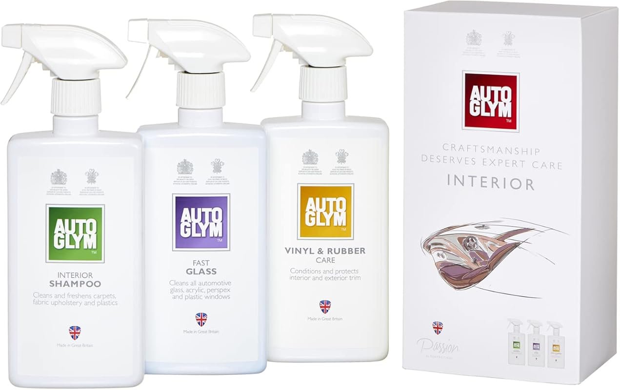 Autoglym The Collection Car Cleaning Kit - Perfect Interiors with Shampoo, Fast Glass, and Care Products