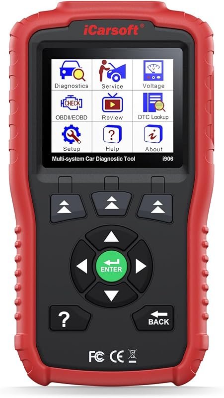 iCarsoft i906 OBD2 diagnostic scanner for Volvo/Saab, multi-system engine, ABS, and SRS fault reading