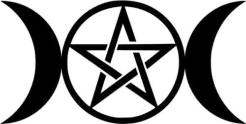 Triple Moon Pentacle Pagan Symbol Car Decal for Windows, Trucks, and Laptops - Durable Die Cut Vinyl