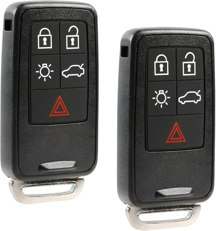 Keyless Entry Smart Remote Car Key Fob for Volvo S60, S80, V60, V70 with 2 Pack