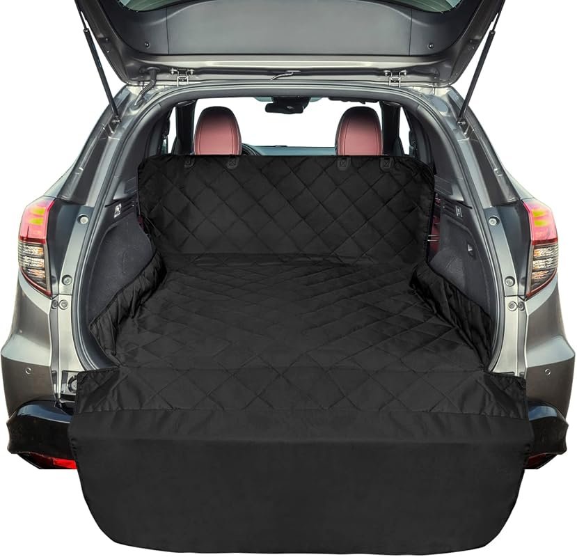 F-color SUV Cargo Liner for Dogs - Waterproof Trunk Cover with Bumper Flap Protection