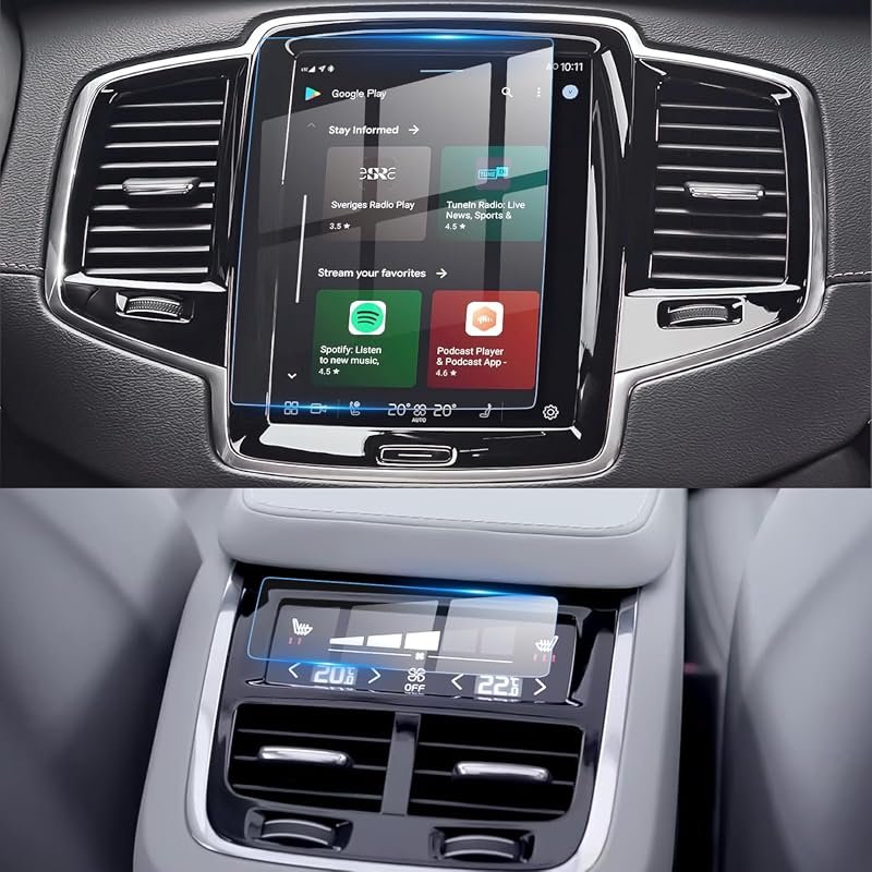 Car Screen Protector for Volvo XC90, XC60, XC40, S90, S60, V90, V60 (2016-2025) - 9H Tempered Glass, Glare-Free