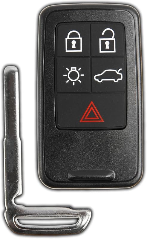 KeylessOption Smart Car Key Fob with Uncut Key Blade for Volvo S60 S80 XC60 XC70