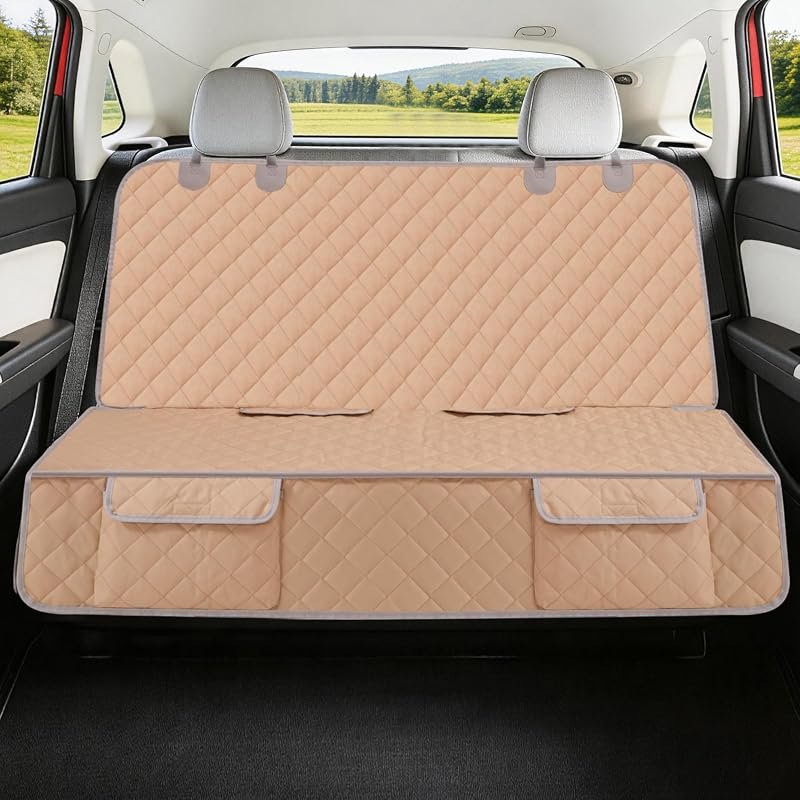 Bark Lover Waterproof Dog Car Seat Cover - Nonslip Backseat Protector for Kids & Pets