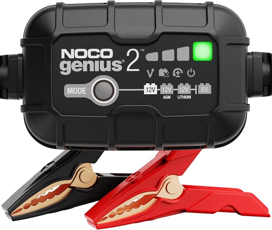 NOCO GENIUS2 2A Smart Battery Charger - Efficient 6/12V Trickle Charger & Maintainer for All Vehicles