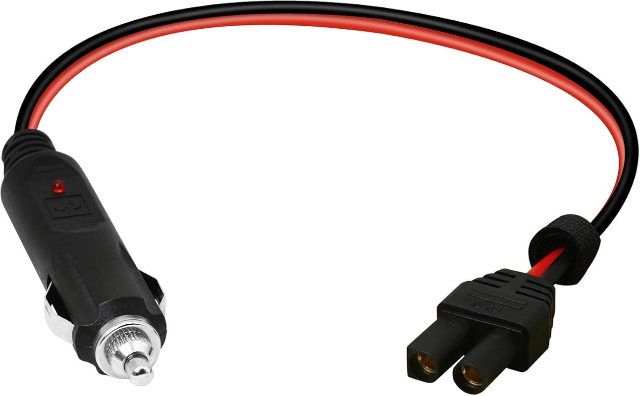 CERRXIAN 40cm 12V Cigarette Lighter Plug to EC5 Adapter for Portable Jump Starters and On-Board Devices