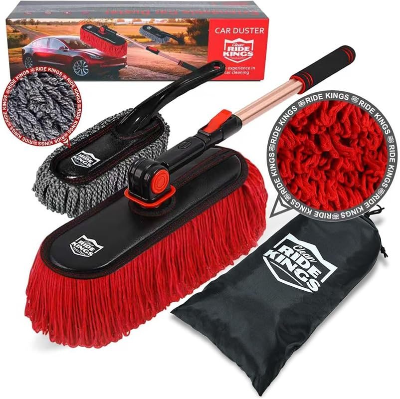 Car Duster with Telescoping Handle – Scratch-Free Dust Brush for Cars, Trucks, RVs, and Motorcycles