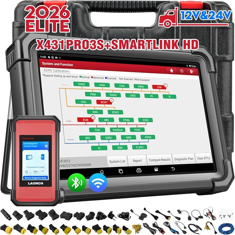 LAUNCH X431 PRO3S+ Heavy Duty Truck Scanner with 60+ Services and Topology Mapping