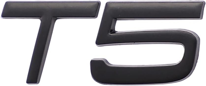 T5 Emblem 3D Metal Badge for Volvo XC60, S60, V60 - Stylish Black Decal for Hood and Trunk