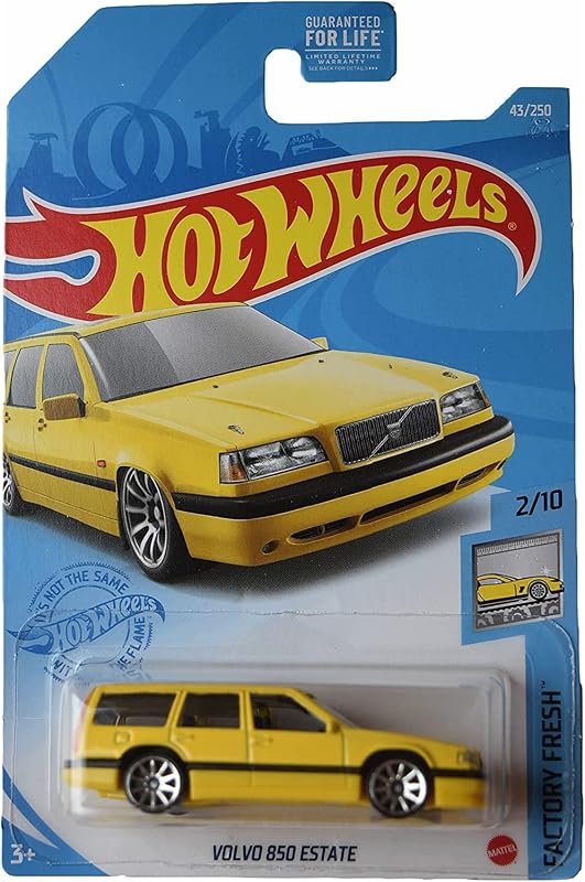 Hot Wheels Volvo 850 Estate – Yellow, 1:64 Scale Model Car for Kids