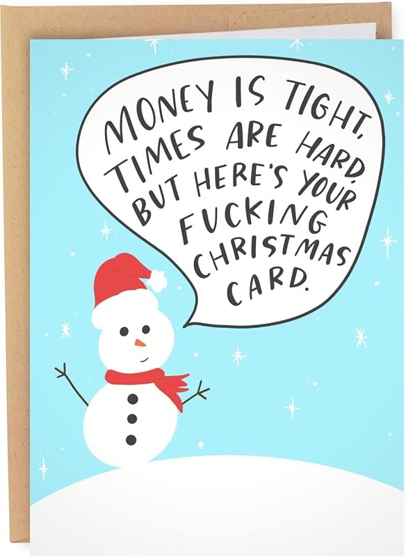 Hilarious Sleazy Greetings Christmas Card for Men and Women - Offensive Holiday Humor for Tough Times