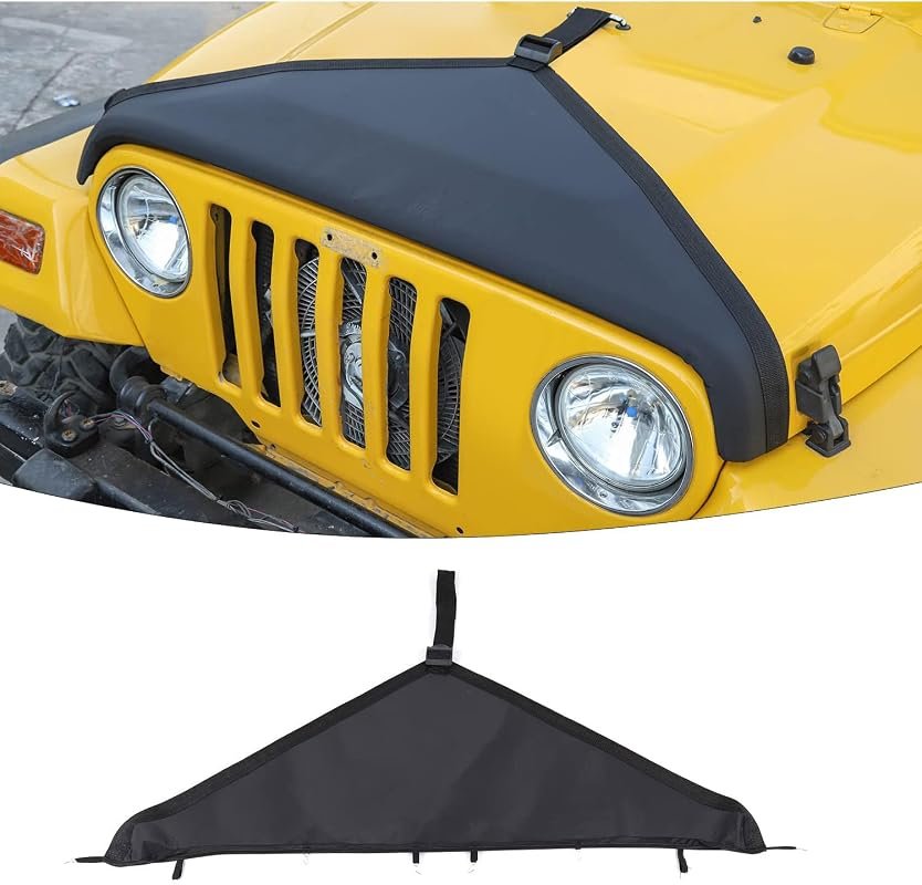 RT-TCZ Jeep Wrangler TJ Hood Cover - Black Exterior Protector for 1997-2006 Models
