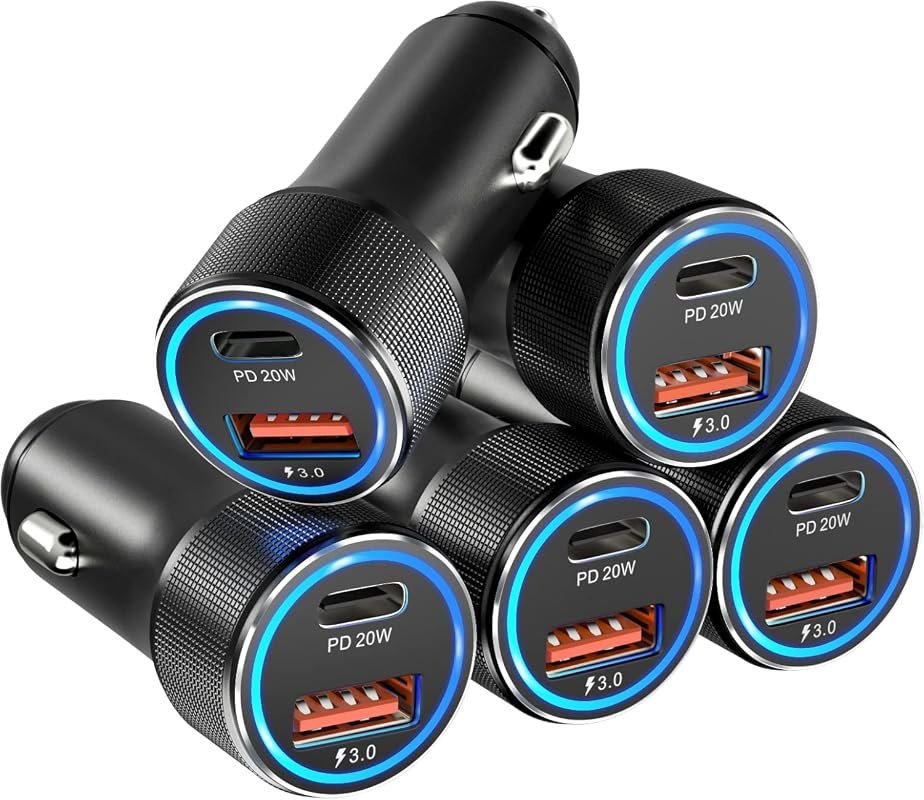 Fast Charging USB C Car Charger 5 Pack, Bangfun 36W Dual Port for iPhone and Samsung