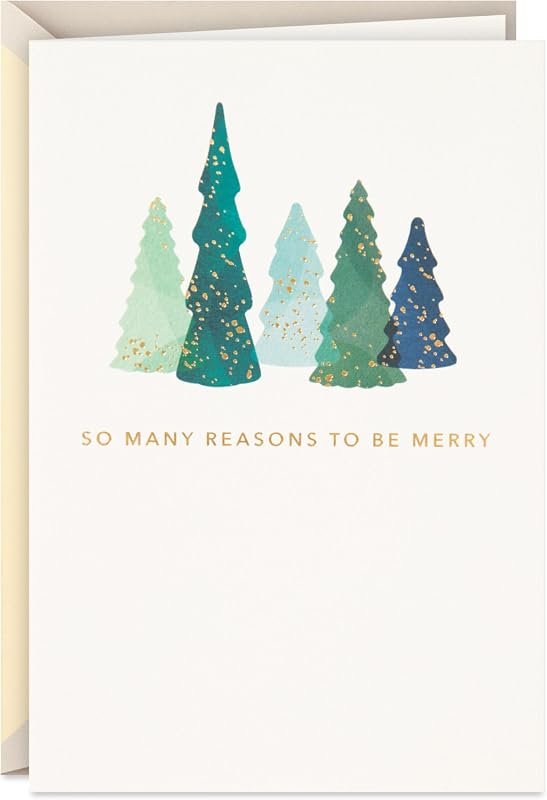 Hallmark Signature Studio Christmas Card "Many Reasons to be Merry" for Heartfelt Holiday Wishes