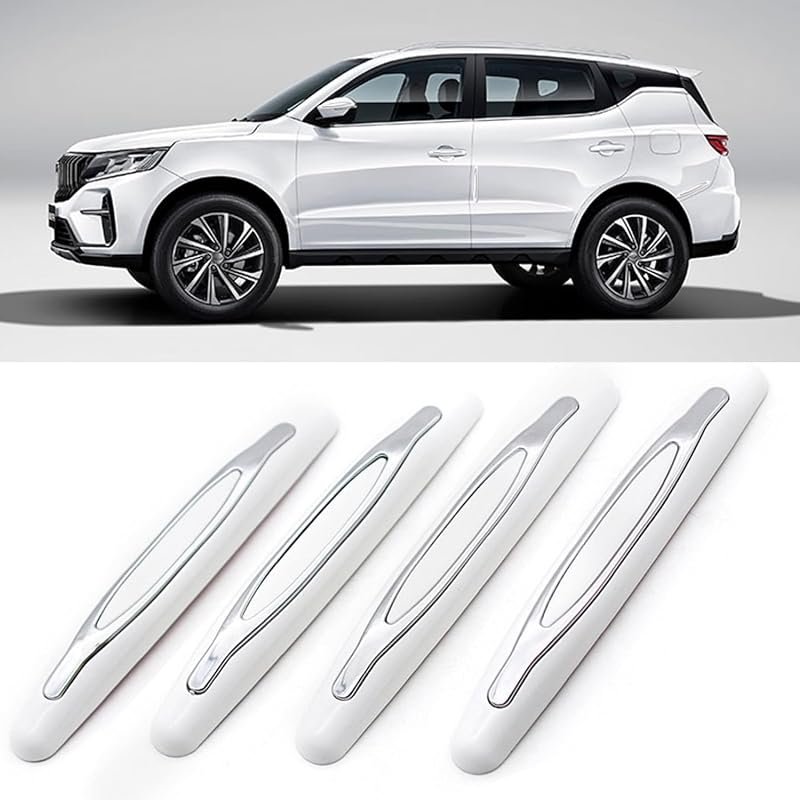 4 Pcs Car Door Edge Guards - Side Door Protectors for Various Vehicles with Shock Absorbers, White