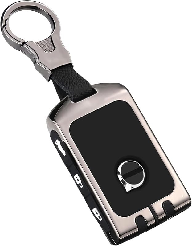 Stylish Metal Shell Key Fob Cover for Volvo, Soft Silicone Protection Included
