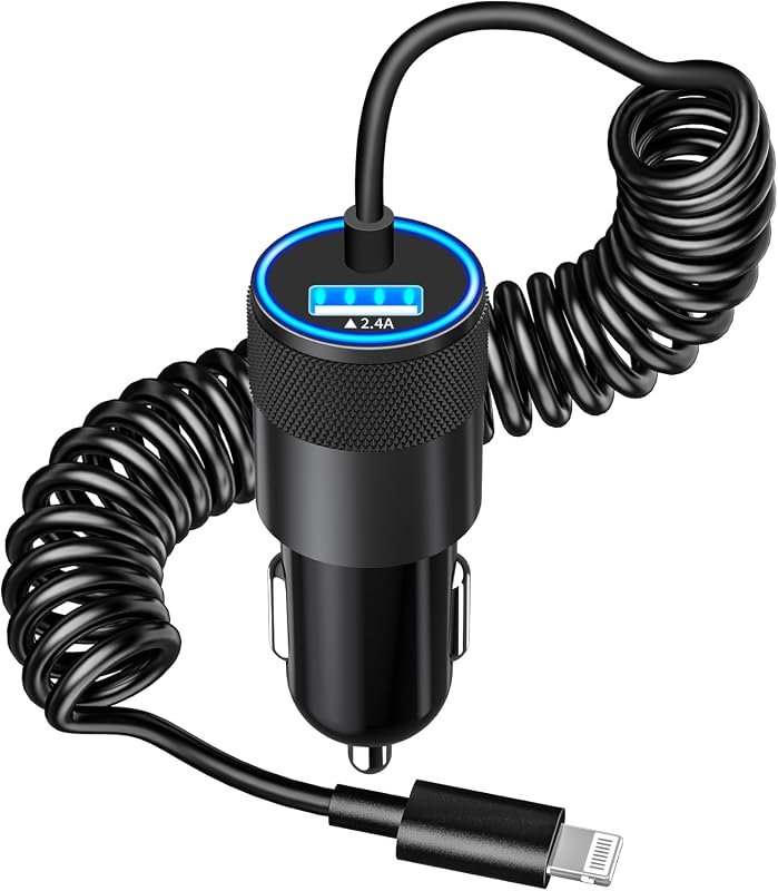 Apple MFi Certified iPhone Car Charger with Fast Charging and 6FT Lightning Cable
