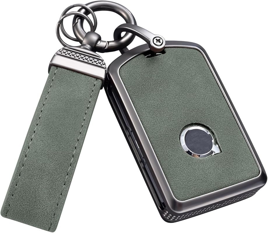 YO&YOYE Leather Key Fob Cover with Keychain for Volvo XC90, XC60, XC40, S60, S90, V60, V90