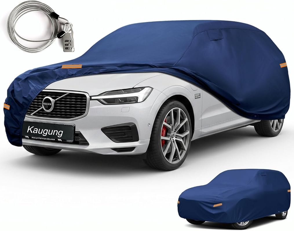 Kaugung Custom Fit Heavy Duty Car Cover for Volvo XC60 - Waterproof All-Weather Protection with Breathable Design