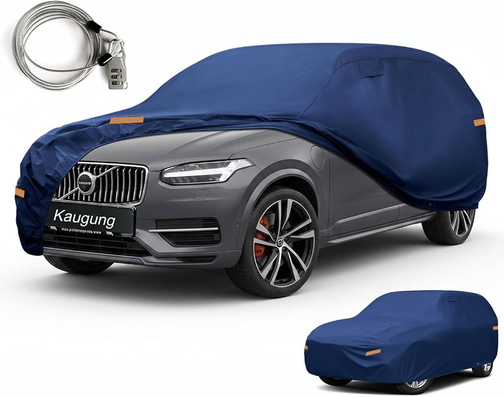 Kaugung Custom Fit Heavy Duty Car Cover for Volvo XC90 - Waterproof Outdoor Protection with Air Vents