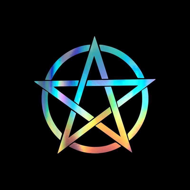 Holographic Pentagram Symbol Vinyl Sticker Decal for Notebooks, Cars, Windows, and Laptops - 6" x 6"