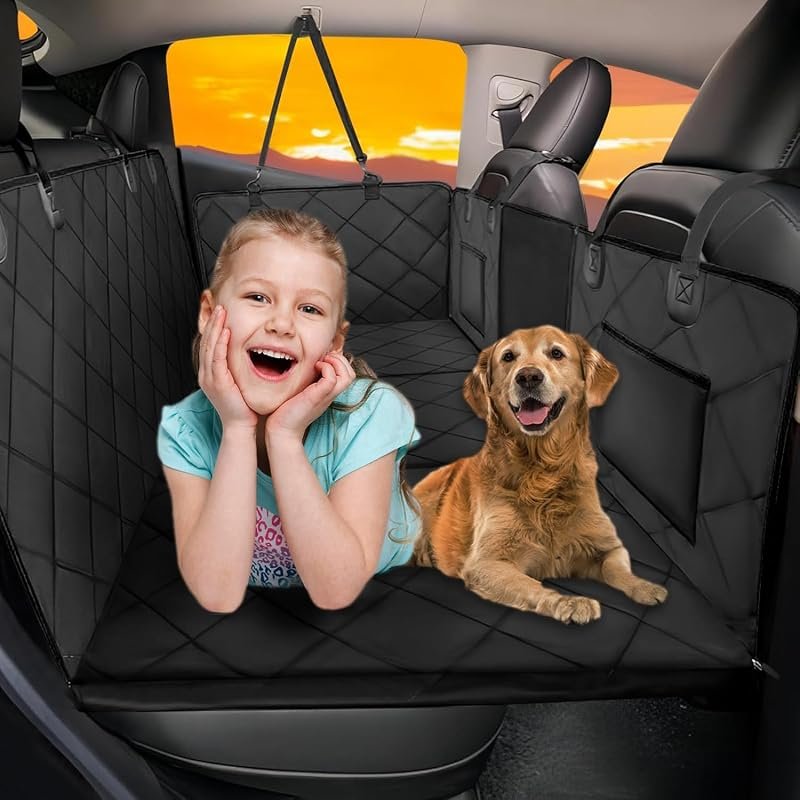 Hard Bottom Dog Car Seat Cover - Extender for Back Seat Comfort & Protection