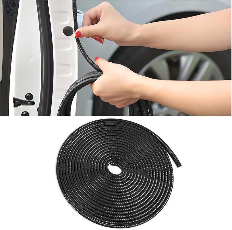 Osilly 16FT Metal-Reinforced Rubber Car Door Edge Guards - Durable Black Design for Maximum Protection