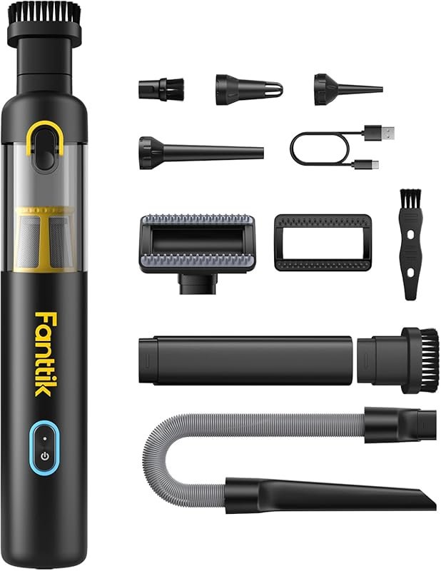 Fanttik Slim V8 APEX Cordless Car Vacuum with 19000pa Suction, Air Duster, and One-Touch Empty Feature