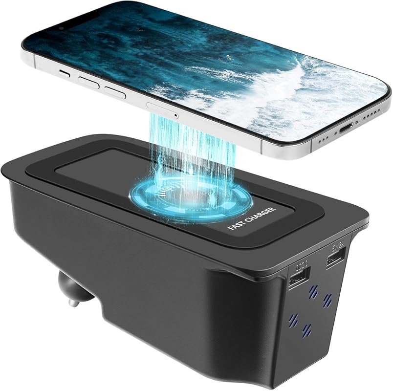 Wireless Car Charger for Volvo XC90 XC60 V90 V60 S90 S60 - QC 3.0 Technology, No Light Included